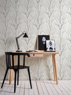 Vliestapete Zweige Floral weißgrau silber metallic 37260-4