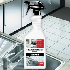 Wepos Edelstahl & Chrom Reiniger Innen + Außen 750 ml