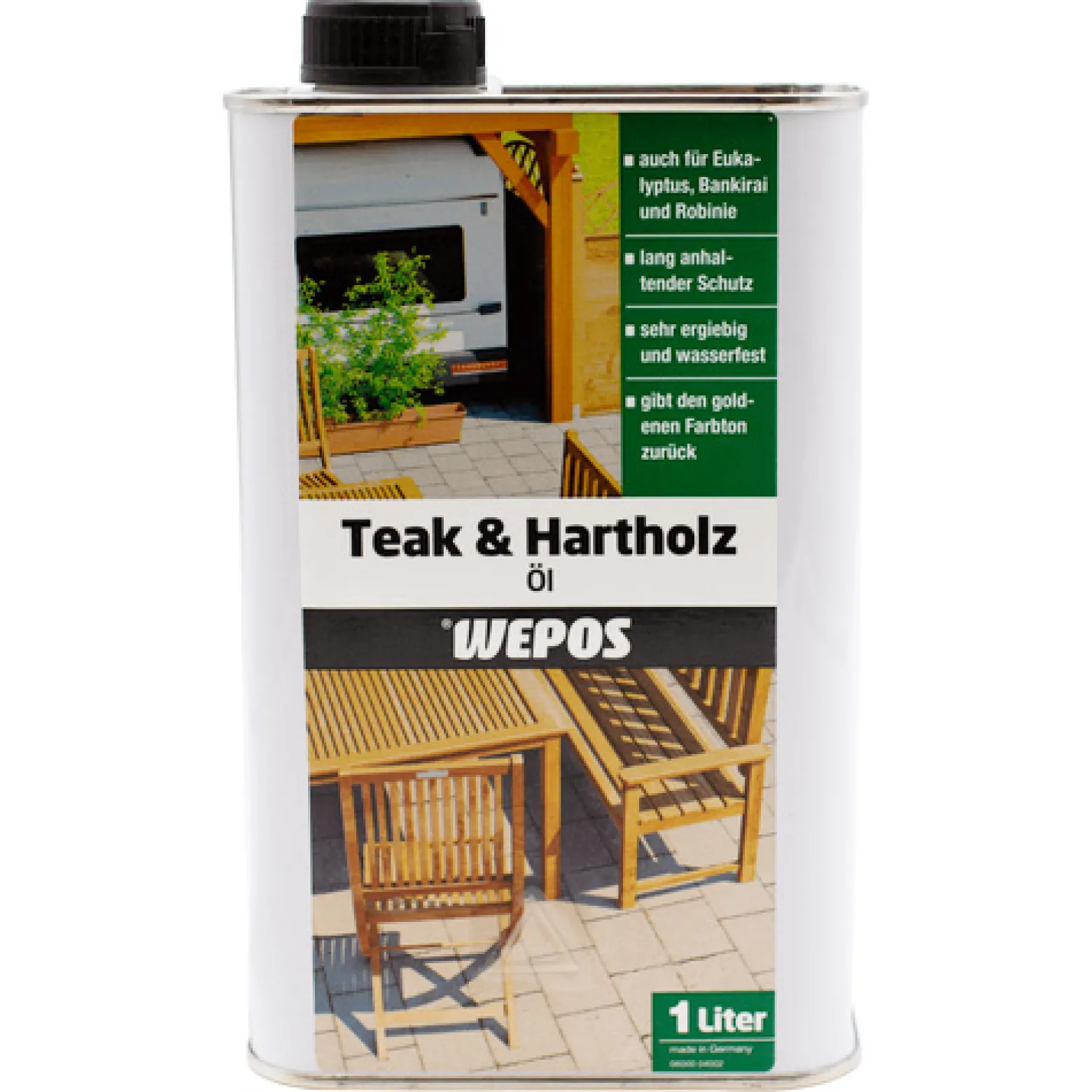Wepos Teak- & Hartholz Öl 1L Holzpflege Holzschutz