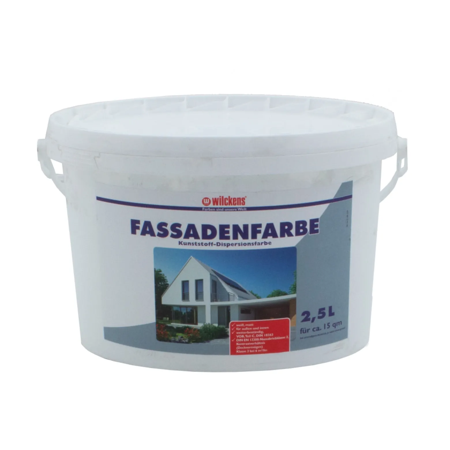 Wilckens Fassadenfarbe innen/außen Farbe weiß 2,5l