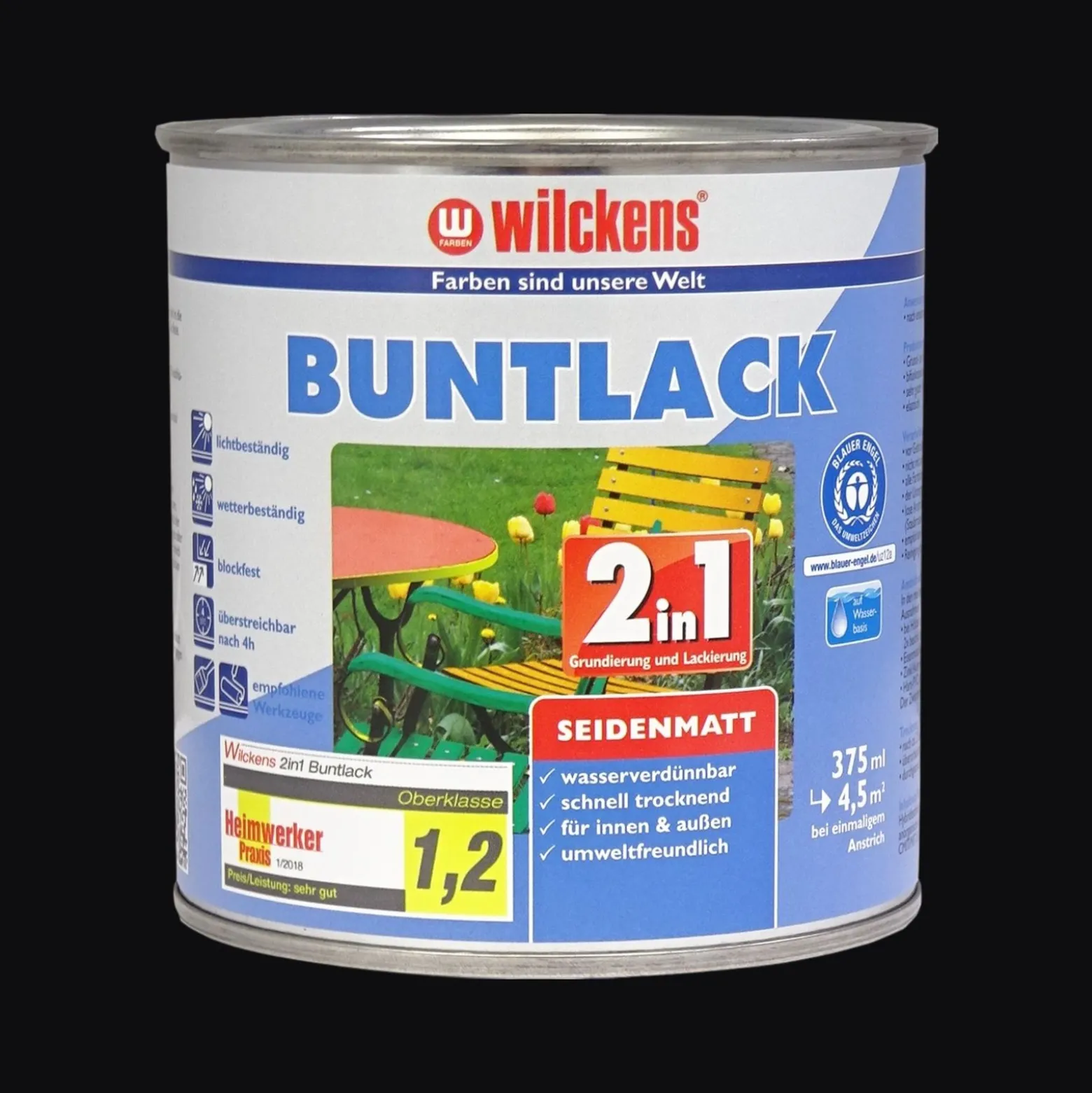 Wilckens 2in1 Buntlack seidenmatt 7 Farben 375 ml