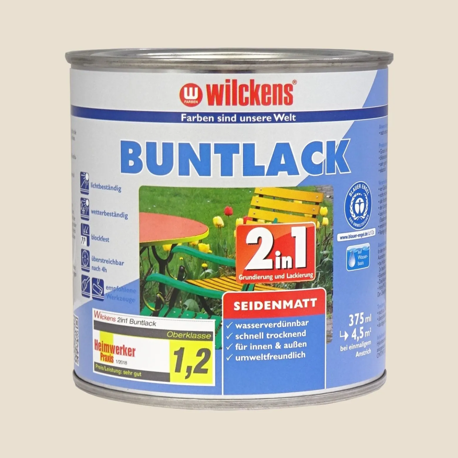 Wilckens 2in1 Buntlack seidenmatt 7 Farben 375 ml