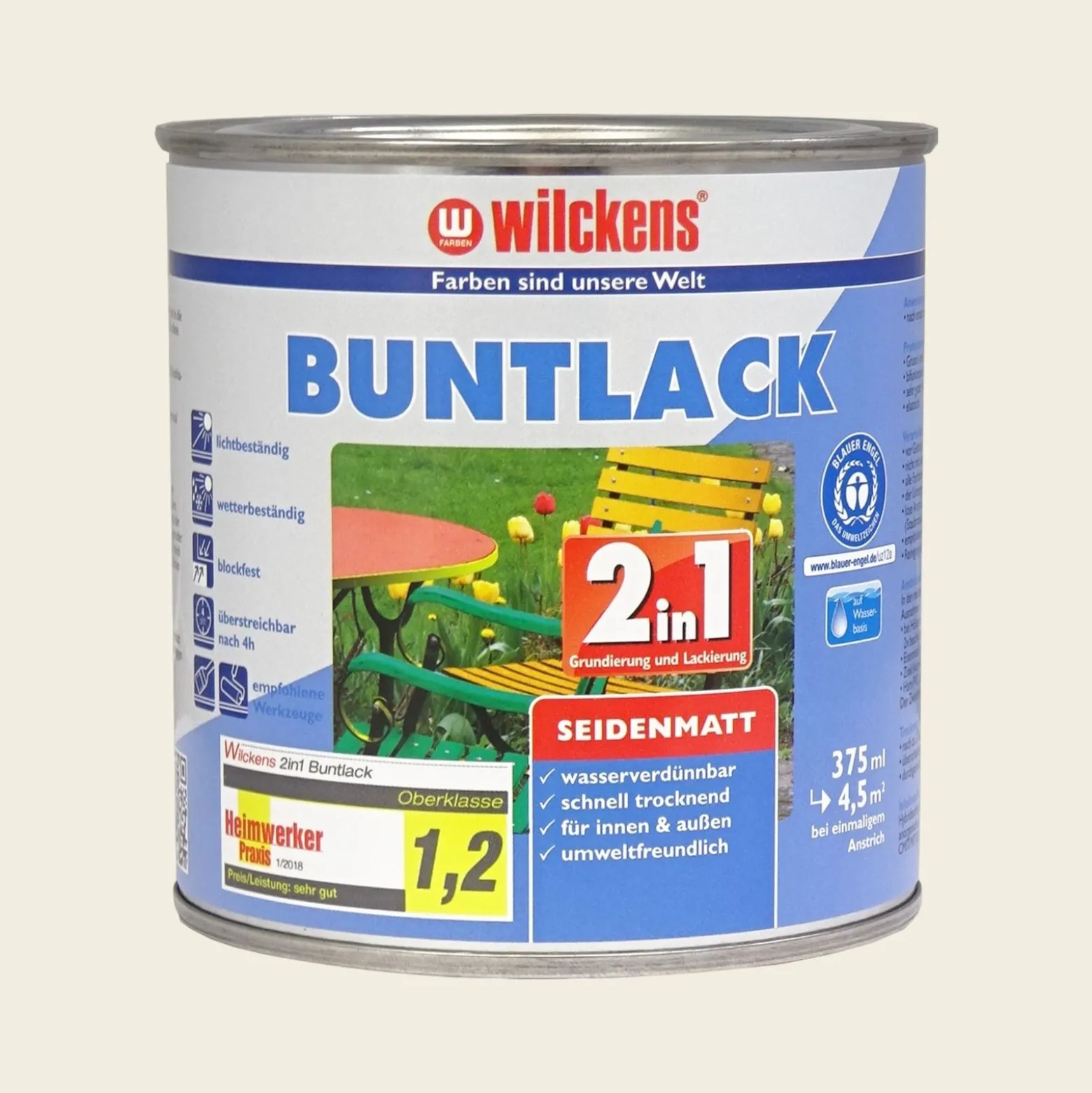 Wilckens 2in1 Buntlack seidenmatt 7 Farben 375 ml