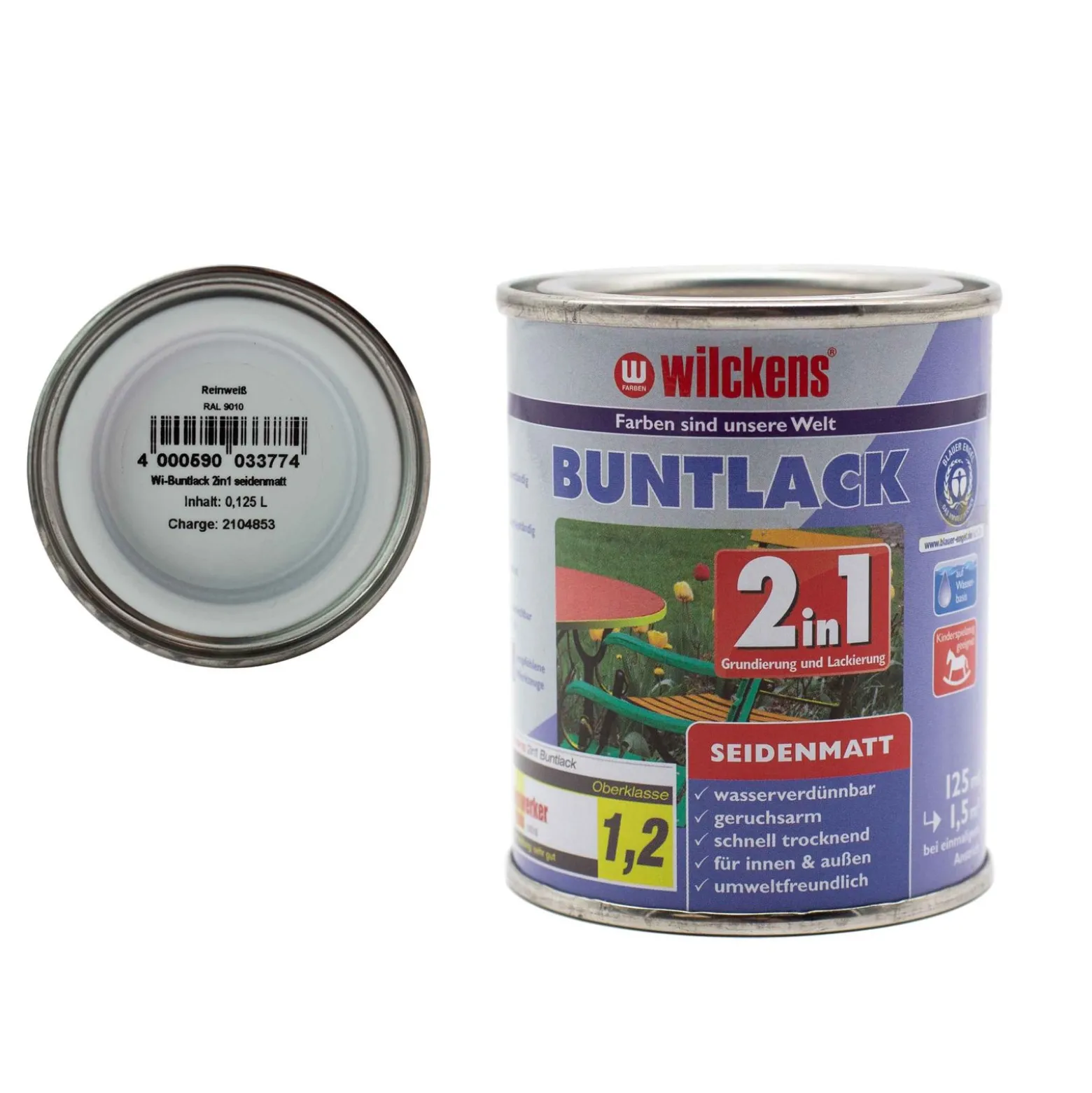 Wilckens 2in1 Buntlack seidenmatt 30 Farben 125 ml