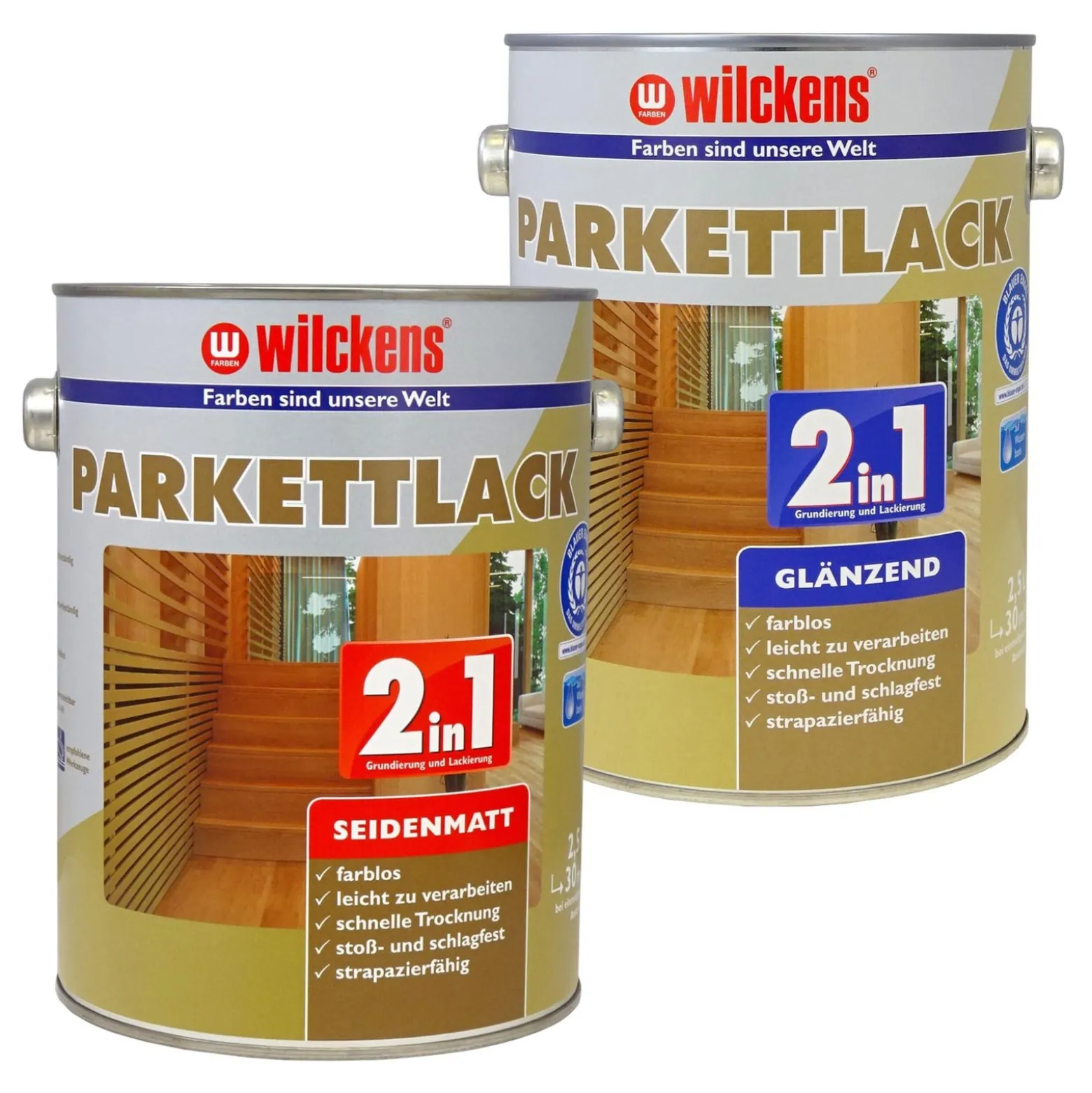 Wilckens 2in1 Parkettlack seidenmatt glänzend 2,5 Liter