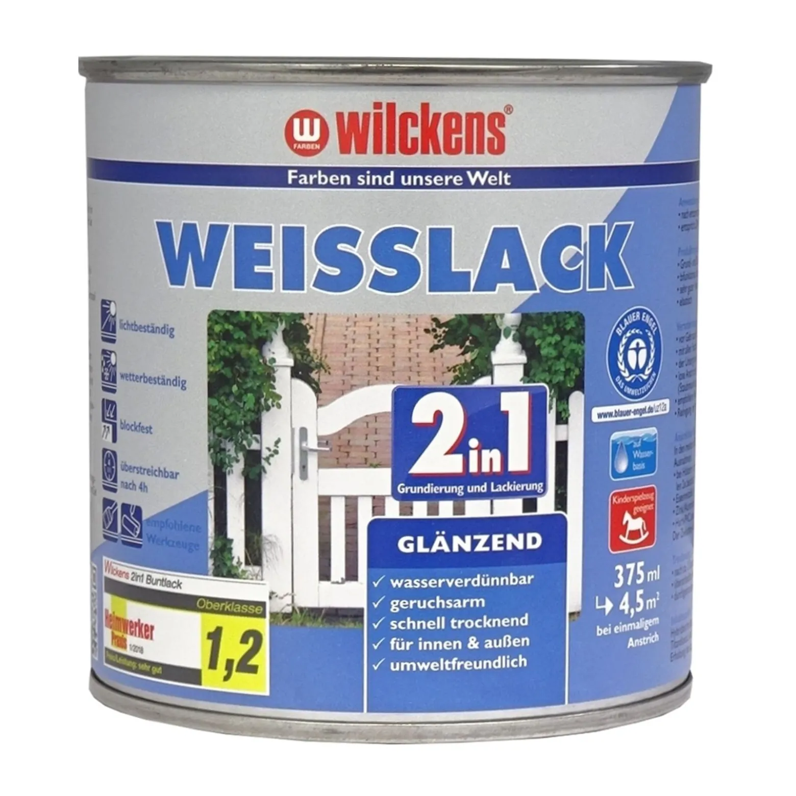 Wilckens 2in1 Weisslack seidenmatt glänzend 375 ml