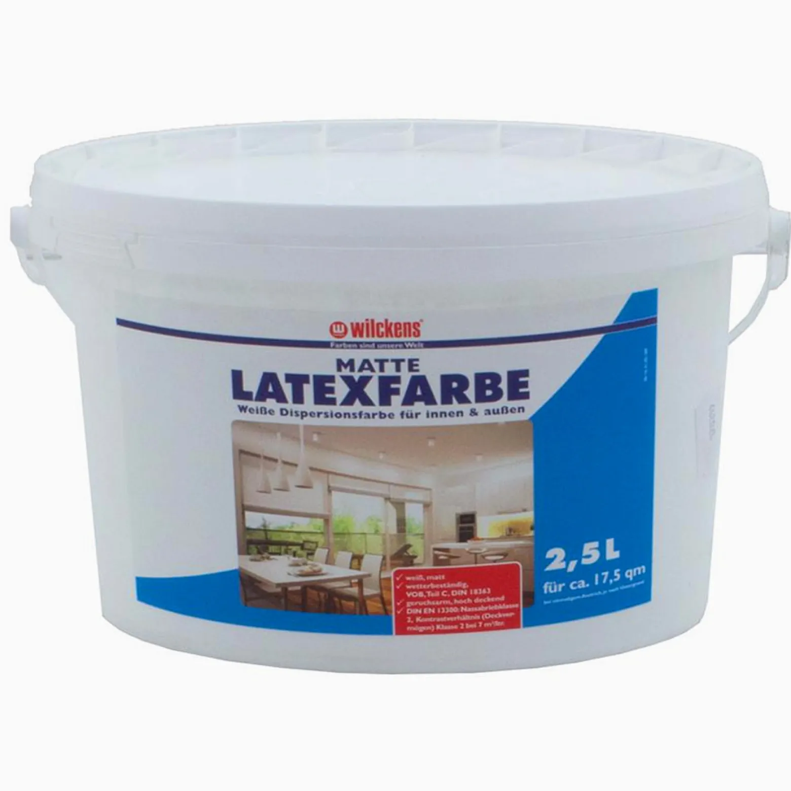 Wilckens Latexfarbe Farbe matt innen/außen weiß 2,5l