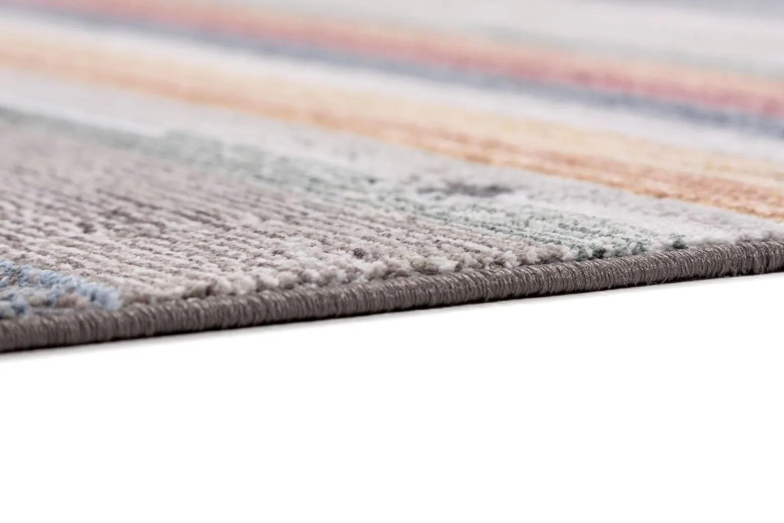 Wohnzimmer Teppich Streifen orange blau grau Astra Calea