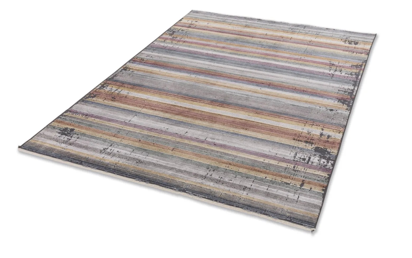 Wohnzimmer Teppich Streifen orange blau grau Astra Calea