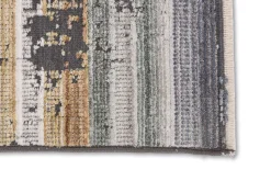 Wohnzimmer Teppich Streifen orange blau grau Astra Calea