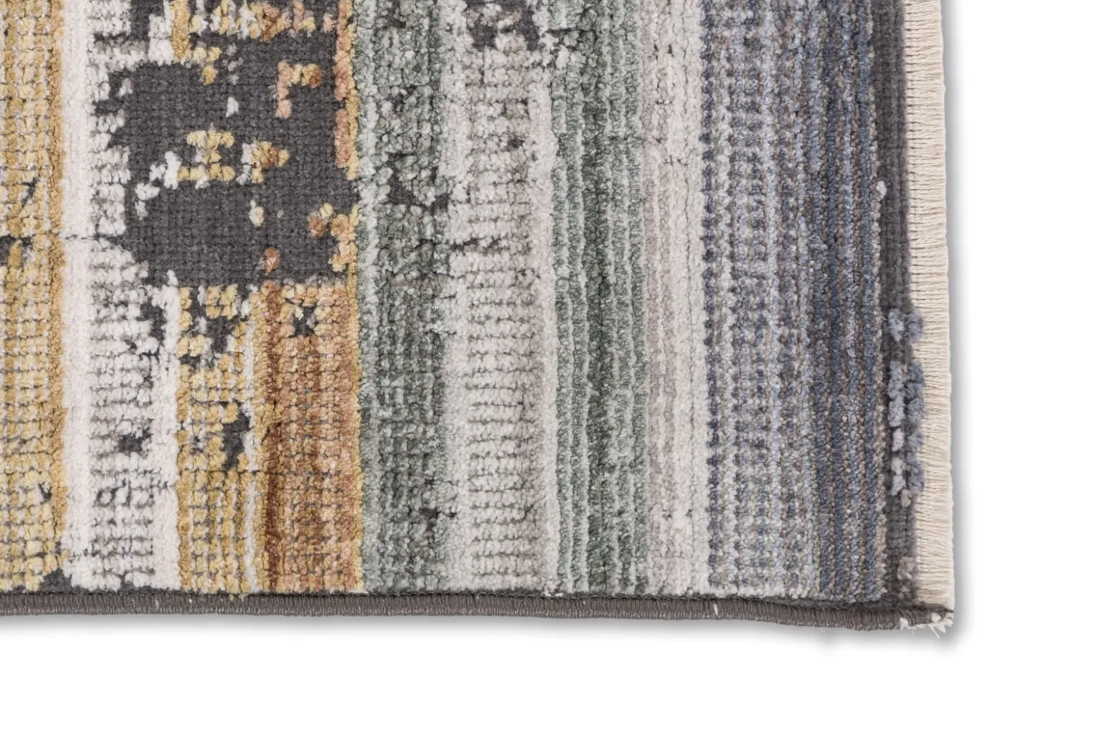 Wohnzimmer Teppich Streifen orange blau grau Astra Calea