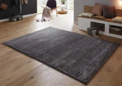 Wohnzimmer Teppich uni anthrazit Astra Savona