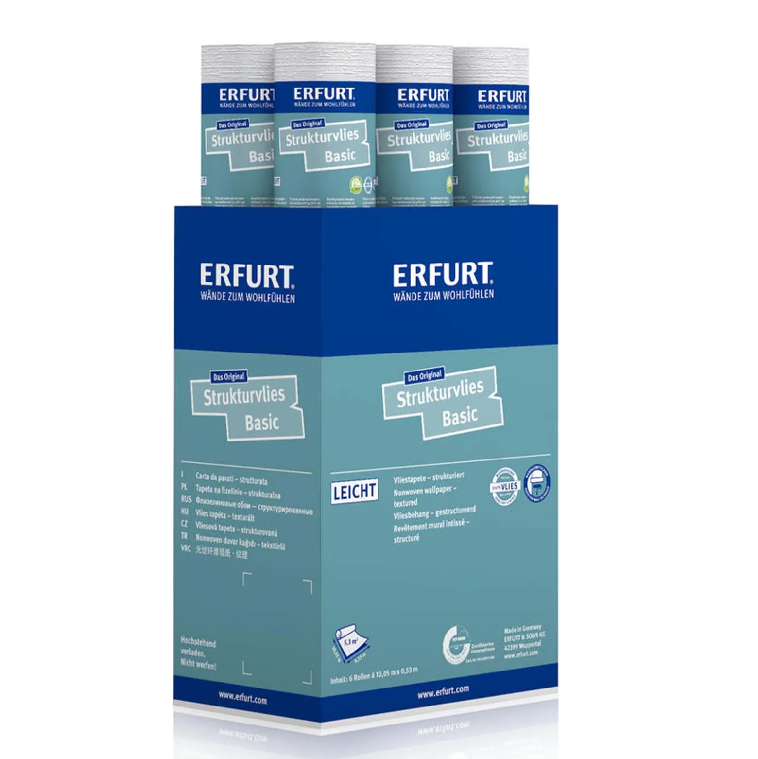 6 x Erfurt Strukturvlies Basic 402 Vliestapete 31,98 m²