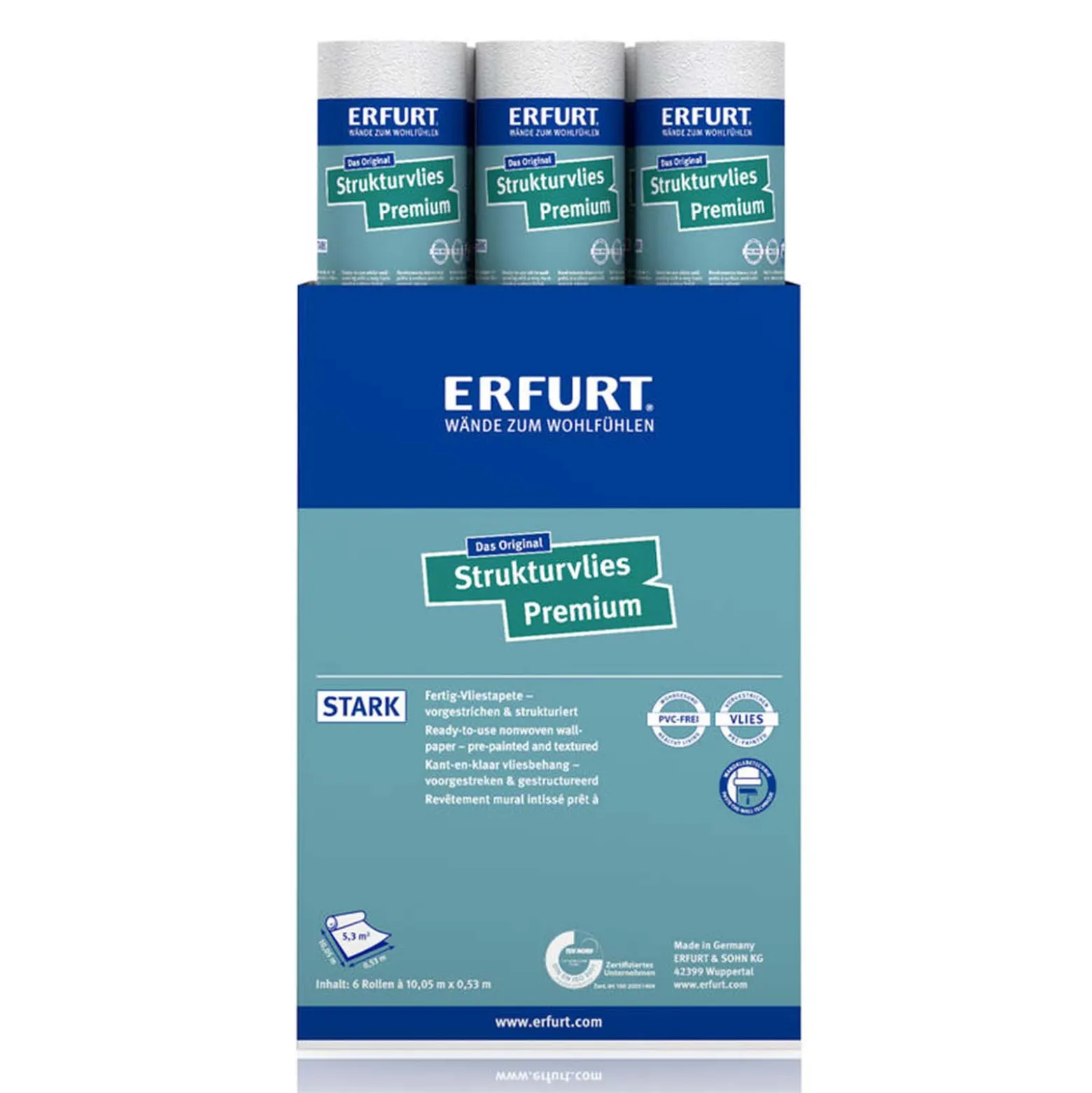 6 x Erfurt Strukturvlies Premium 504 Vliestapete 31,98 m²