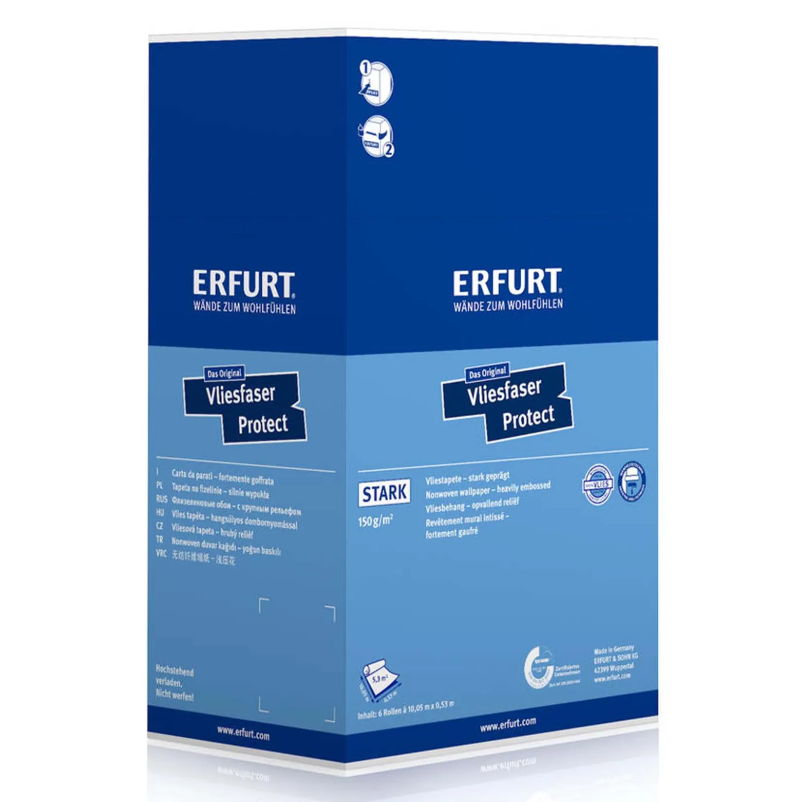 6 x Erfurt Vliesfaser Protect 203 Vliestapete 31,98 m²