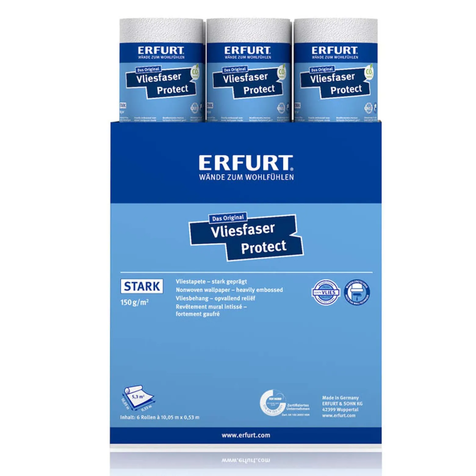 6 x Erfurt Vliesfaser Protect 203 Vliestapete 31,98 m²