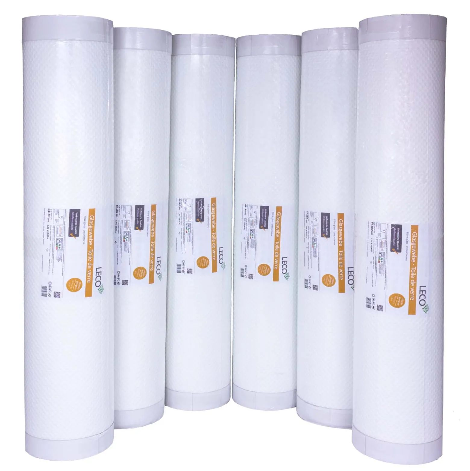 6x LECO Glasfasertapete Glasgewebe vorbeschichtet Kette