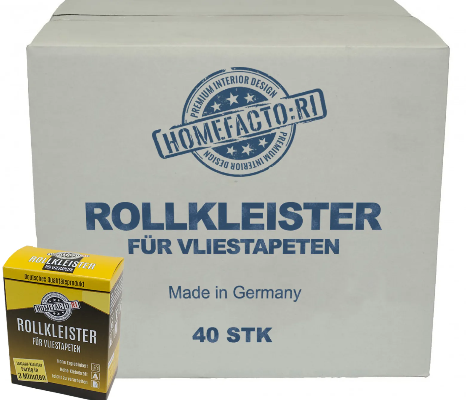 40x Rollkleister Instant Vlies Tapeten Kleister 8kg