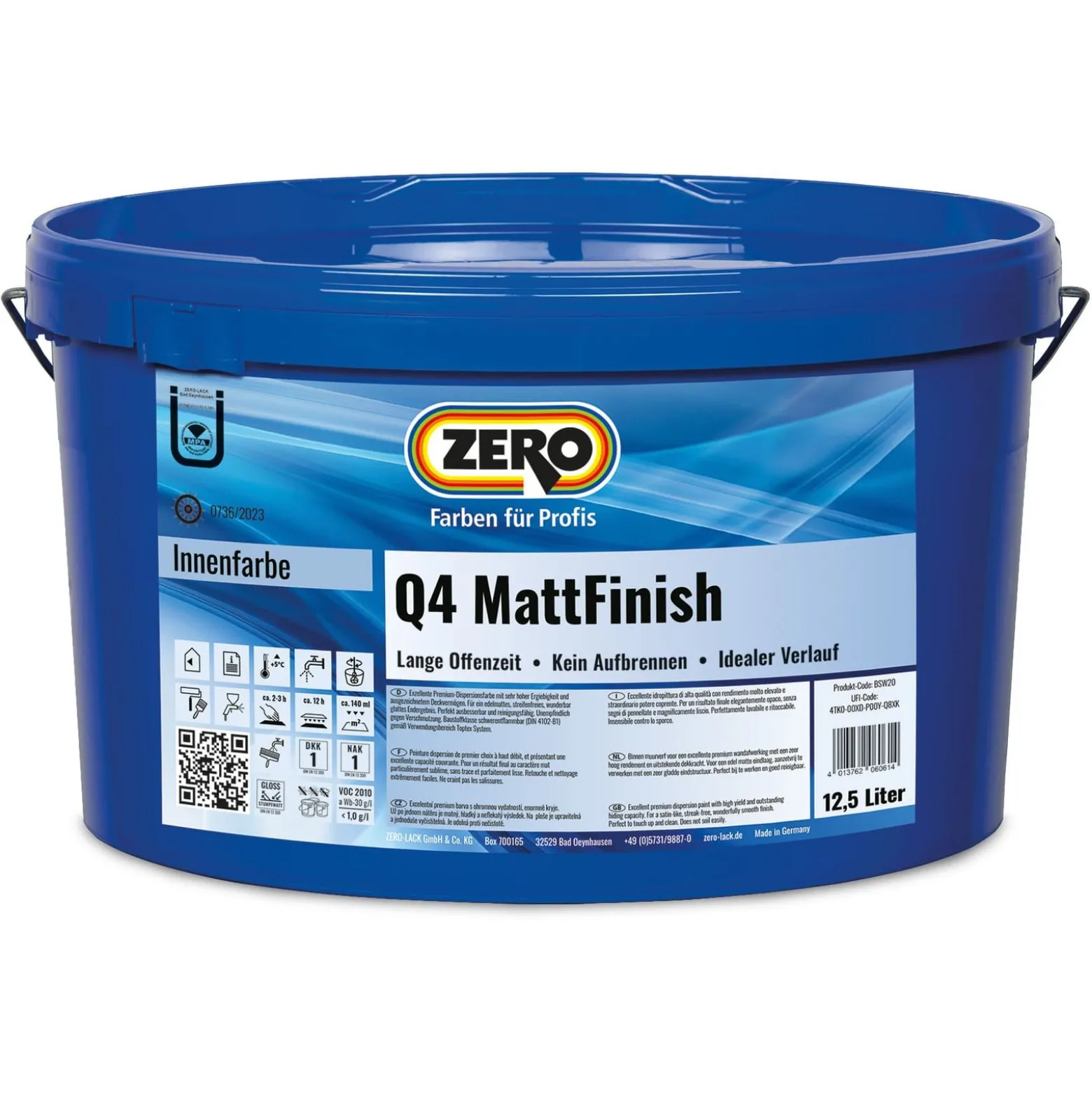 ZERO Q4 MattFinish weiß Innenfarbe hoch deckend 12,5 L